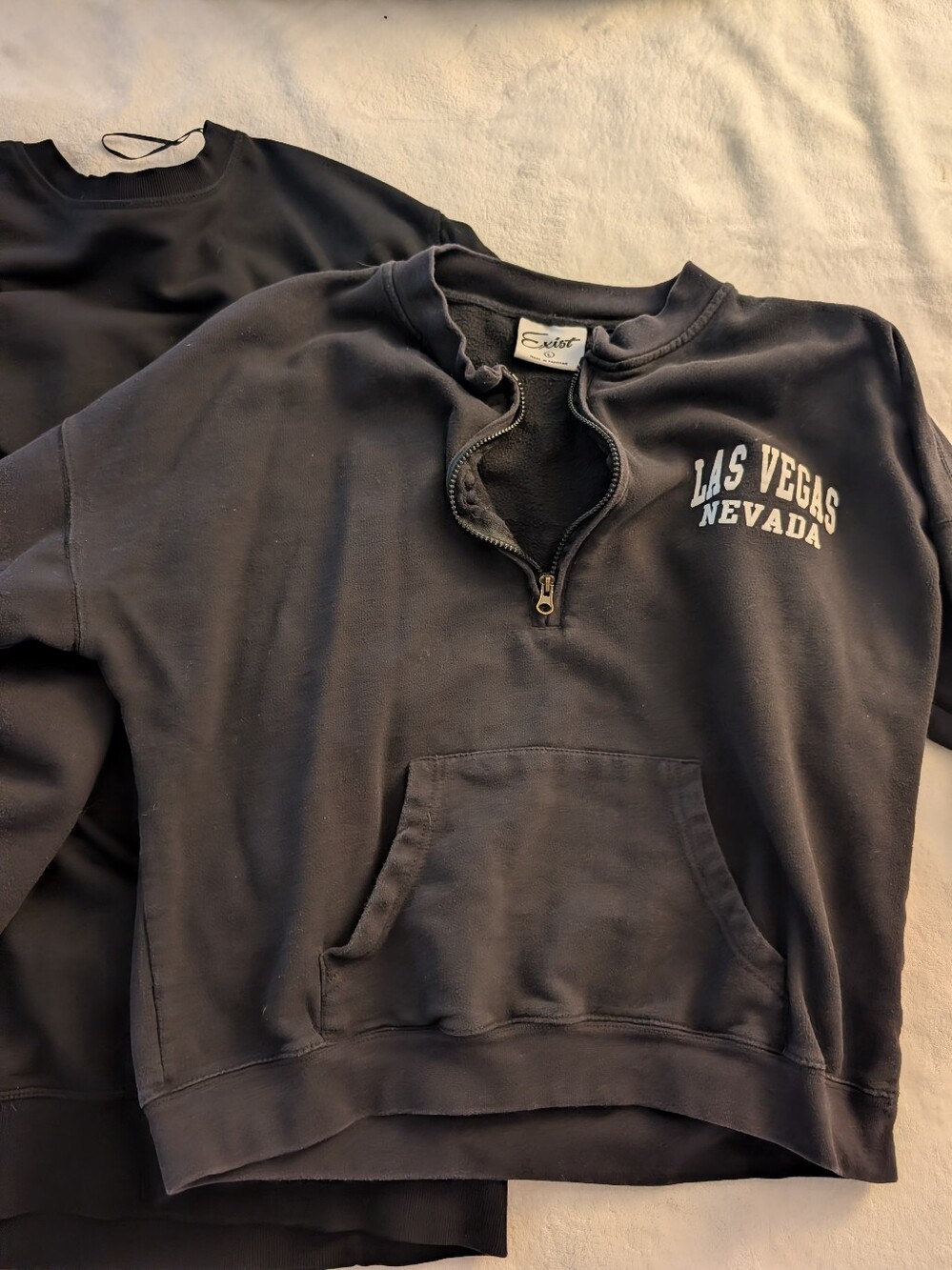 Exist Las Vegas Nevada Half-Zip Pullover Sweatshirt - Black